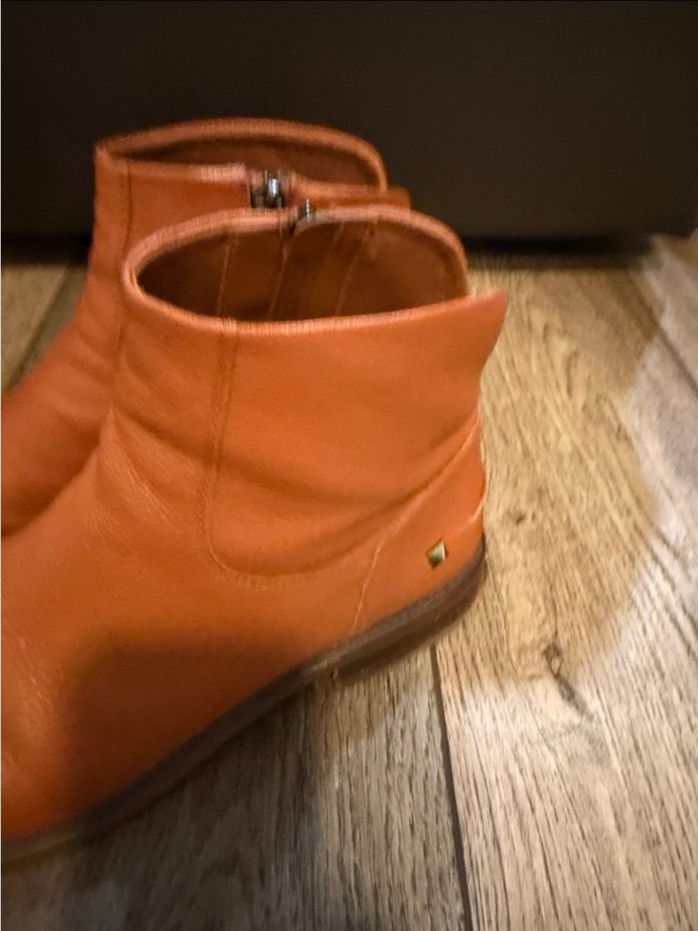 Franco Sarto Women’s Burnt Orange Leather Ankle Boots Size 10 - Picture 2 of 10